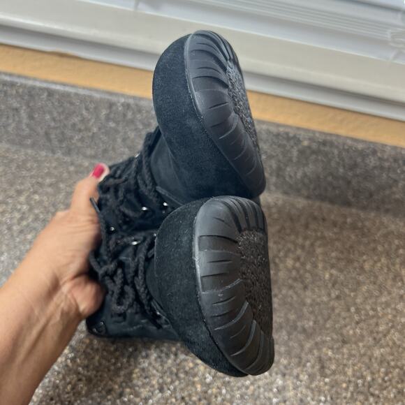 Propet Ankle Bootie Women's Sz 10 M (B) Black Suede Comfort Casual Lace Up Boots - Picture 7 of 11